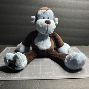 Koala Baby Monkey Toys R Us brown & blue plush soft floppy legs arms sewn eyes